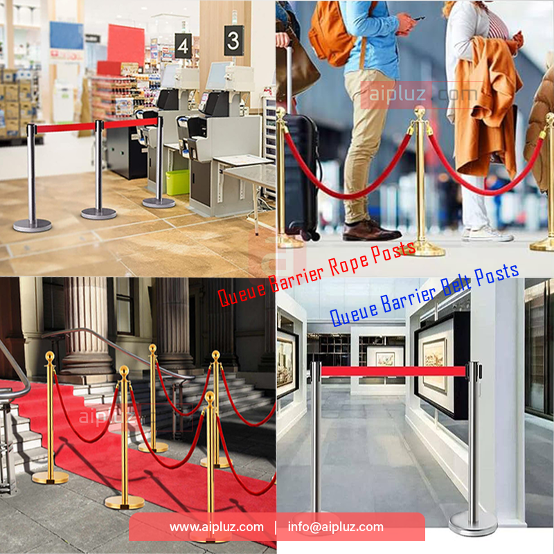 Queue Barriers Options Rope Chain Queue Barrier Velvet Rope – AiPluz