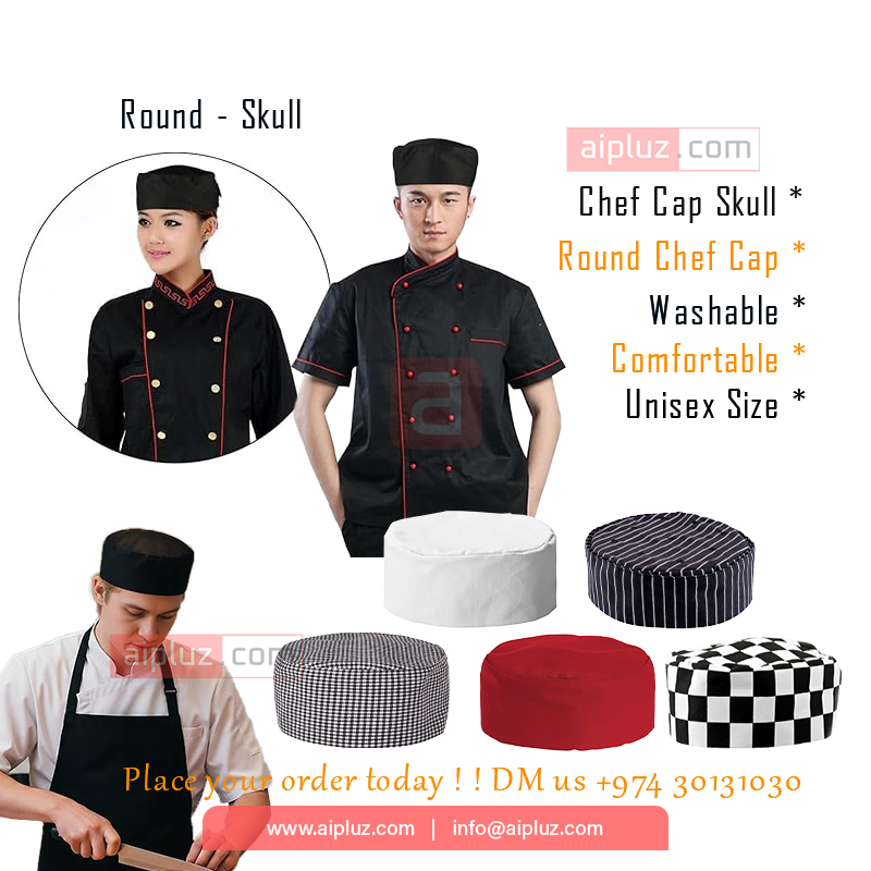 Chef Hat Round Black And White – AiPluz
